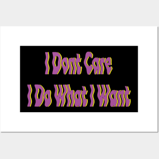 i don't care i do what i want Posters and Art